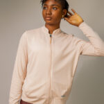 PEACH ZIP UP SPORTS SWEAT TOP